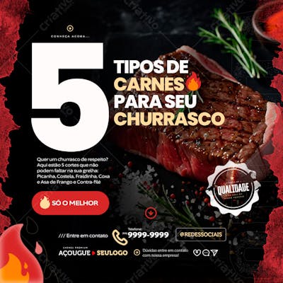 5 tipos de carnes para o seu churrasco