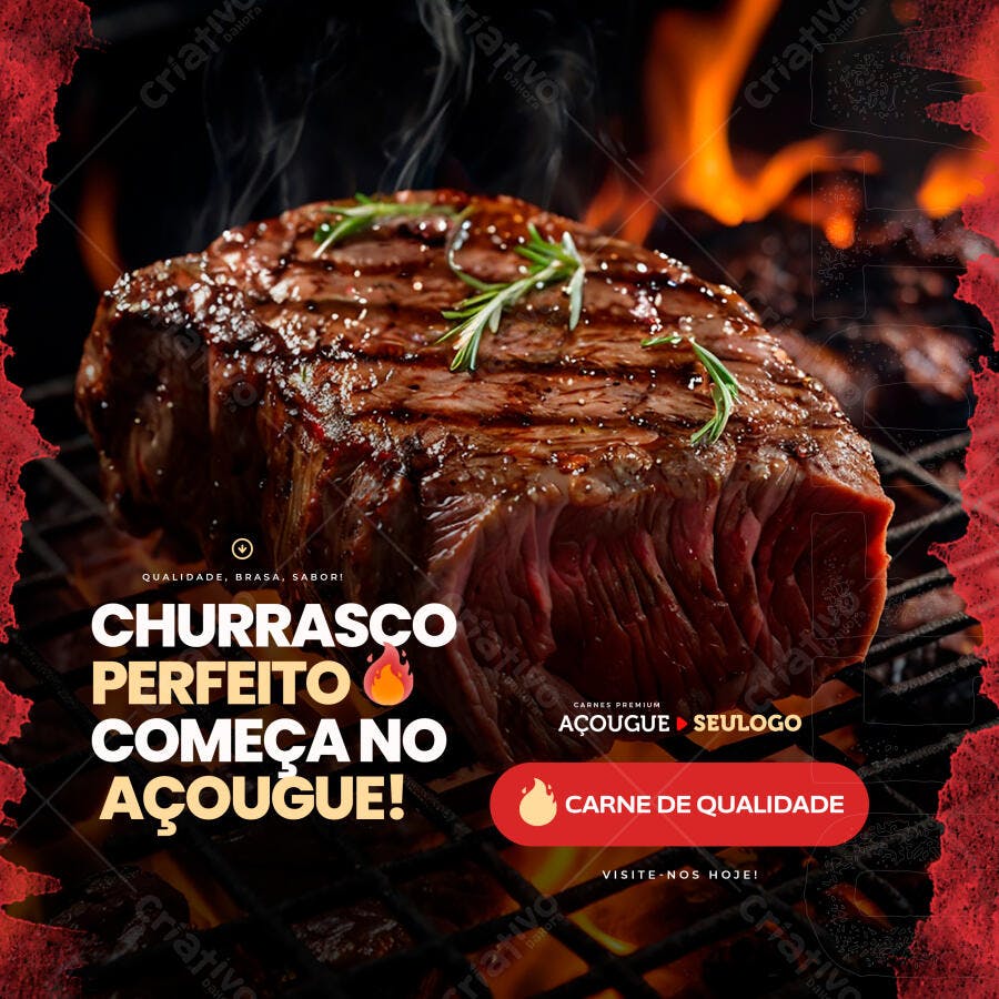 Post para Churrascaria PSD Editável