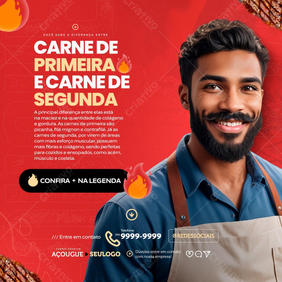 Post para Açougue PSD Editável