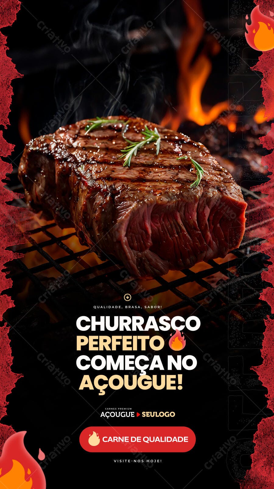 Post para Churrascaria PSD Editável