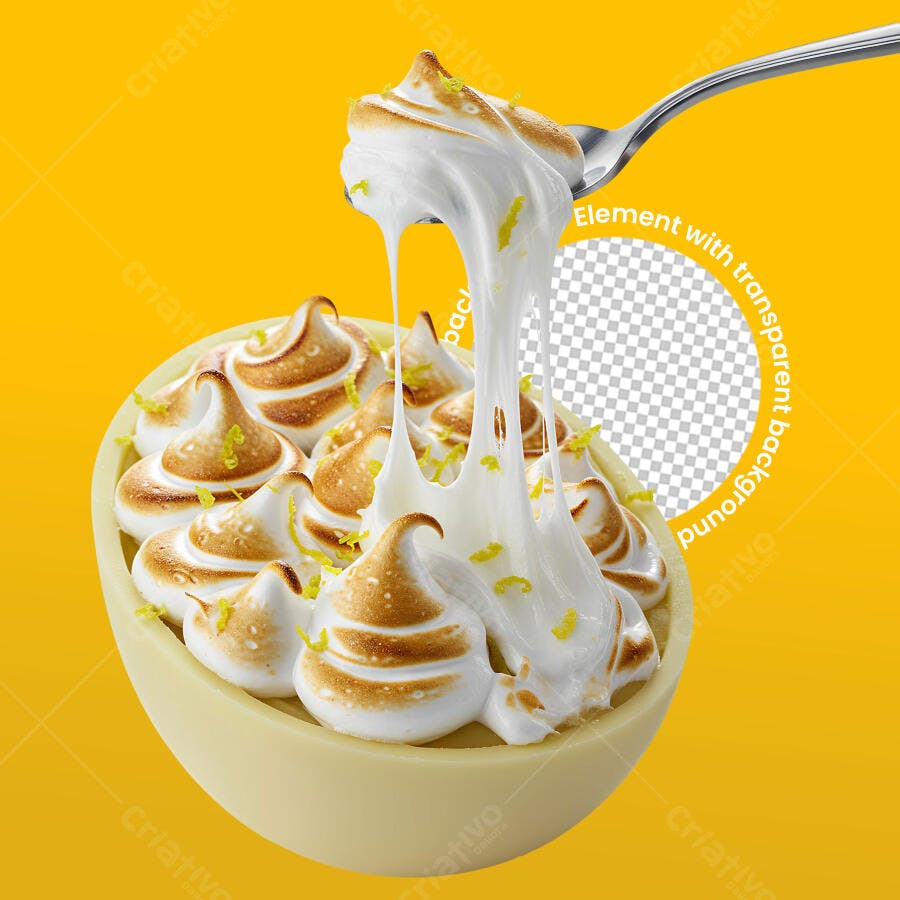 PSD Ovo de Páscoa com Merengue Limão PSD Editável