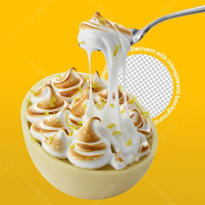 PSD ovo de páscoa de chocolate branco com mousse de limão