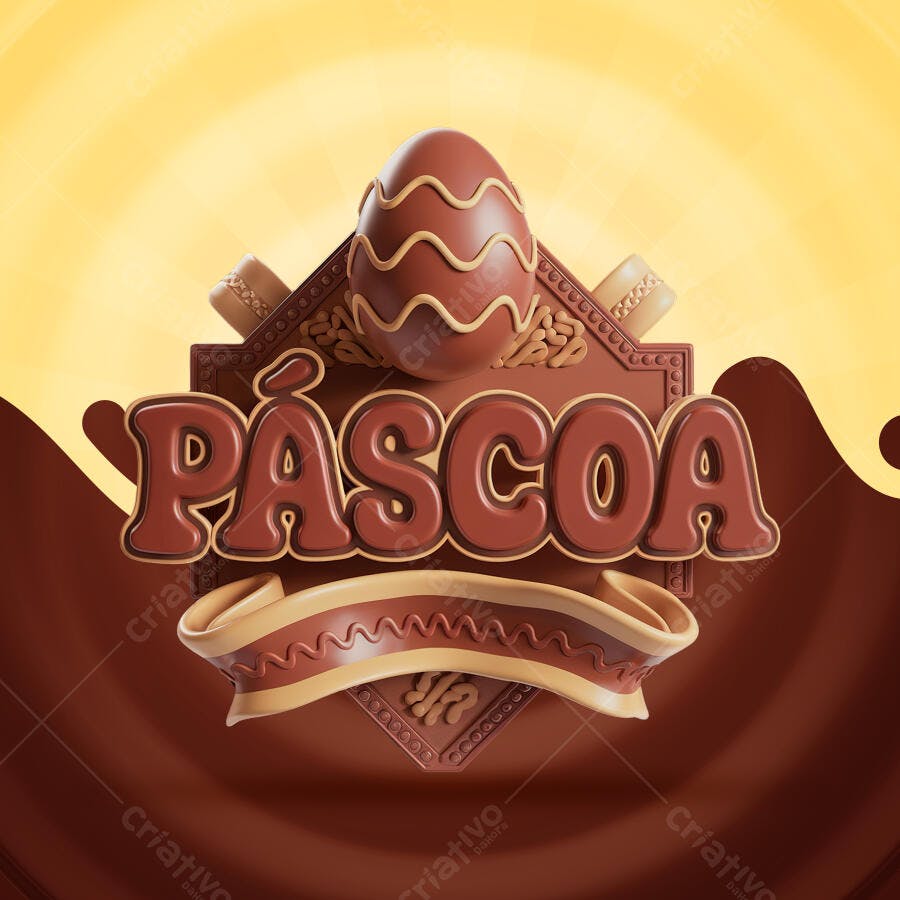 Banner Páscoa em Chocolate PSD Editável
