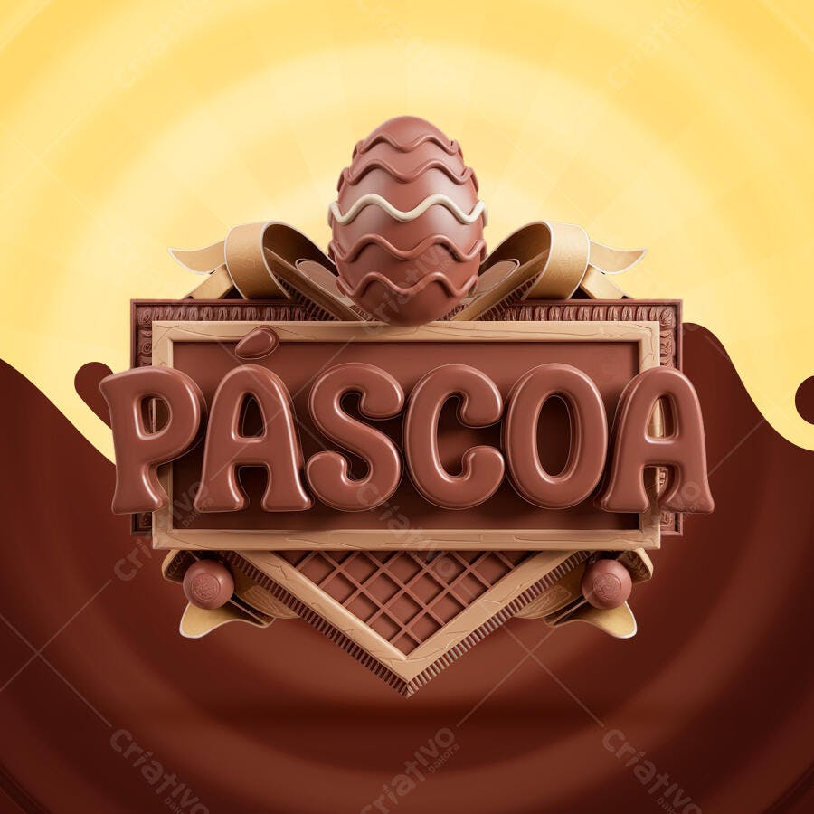 Banner Páscoa em Chocolate PSD Editável