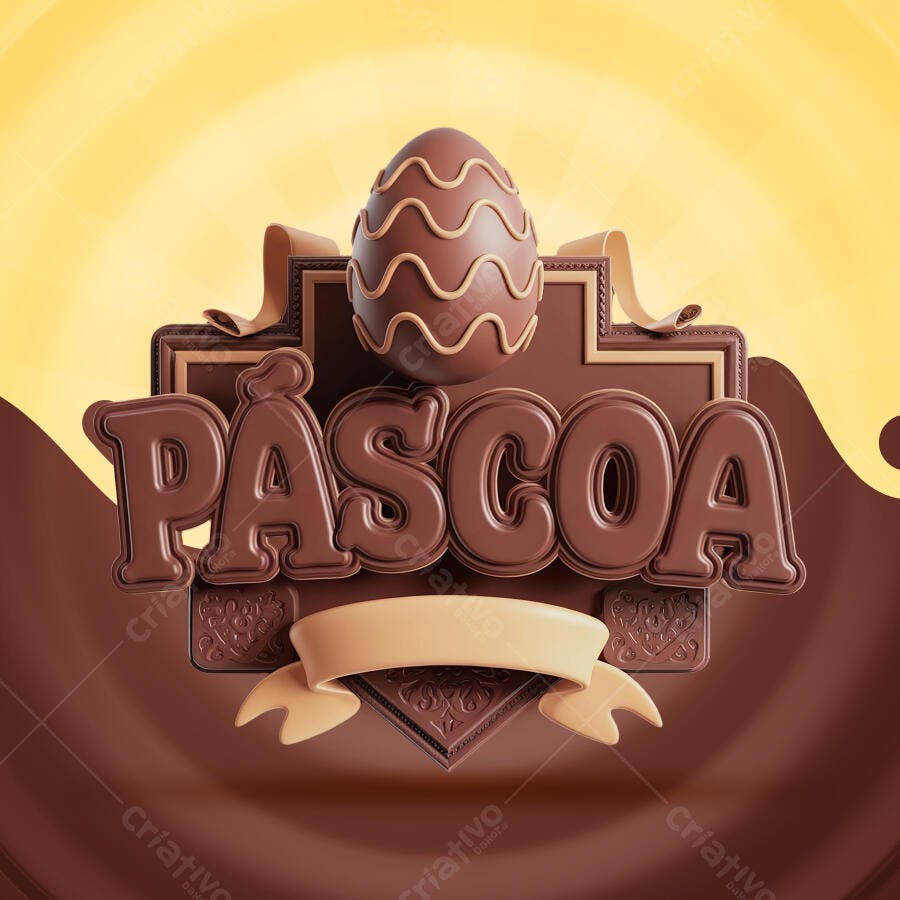 Banner Páscoa em Chocolate PSD Editável