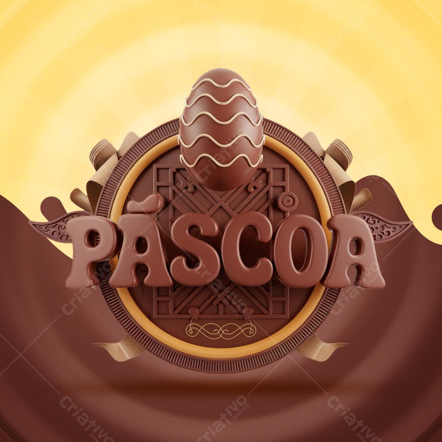 Flyer Páscoa em Chocolate PSD Editável