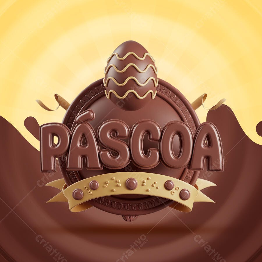 Banner Páscoa com Chocolate PSD Editável
