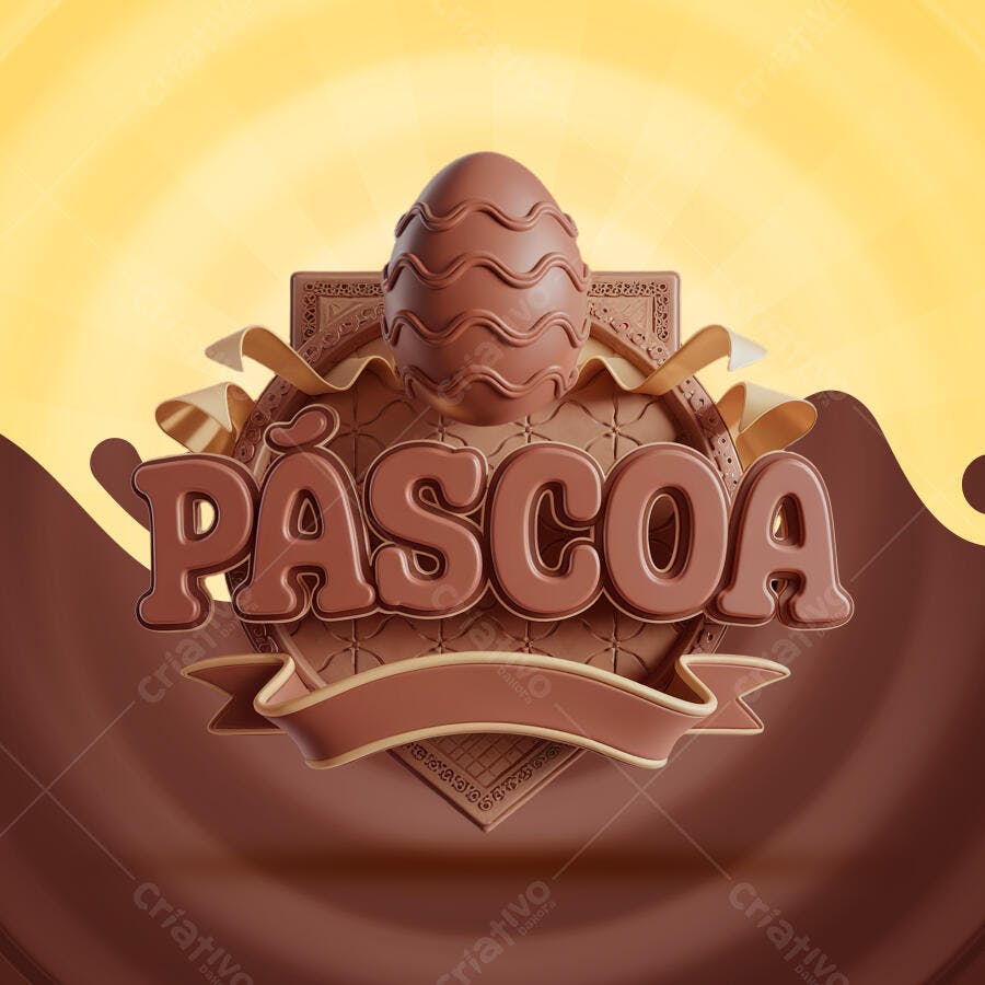 Flyer Páscoa com Chocolate PSD Editável