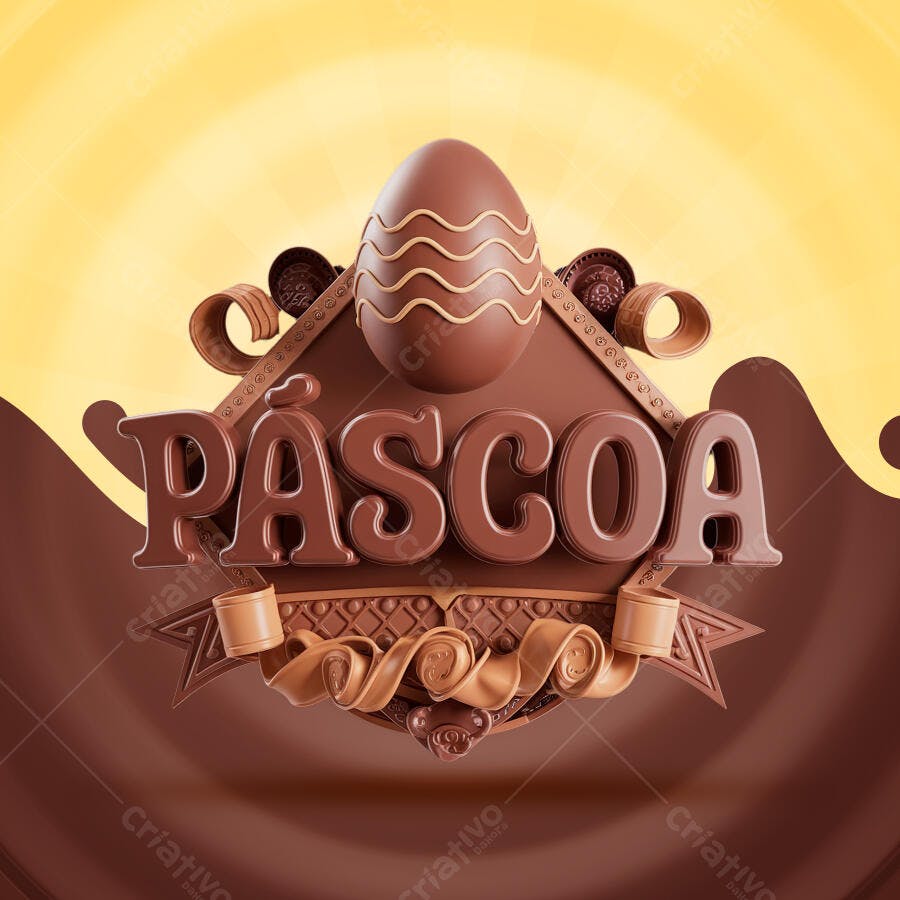 Banner Páscoa em Chocolate PSD Editável