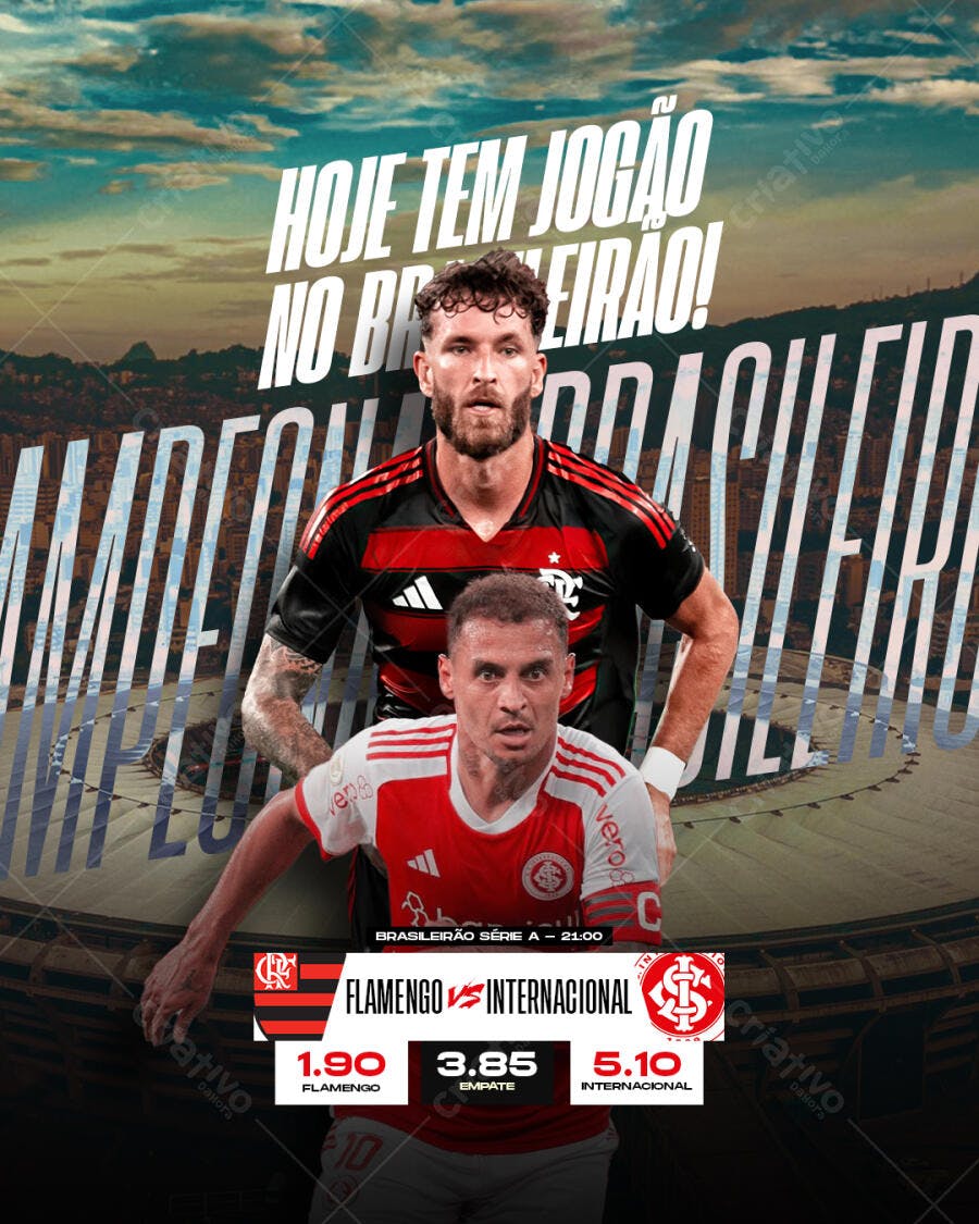 Flyer Flamengo x Internacional PSD Editável