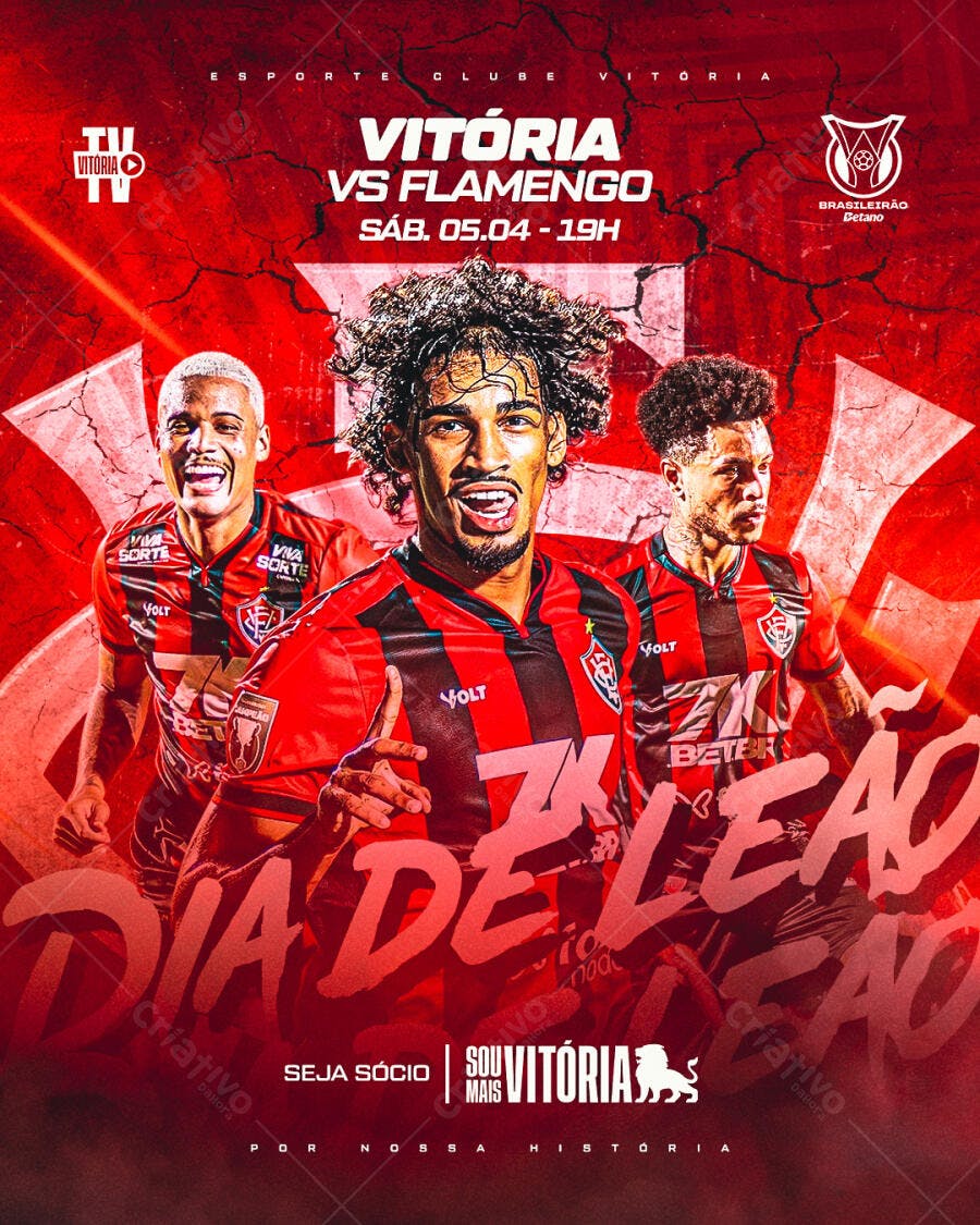 Flyer Vitória x Flamengo 05/04 PSD Editável