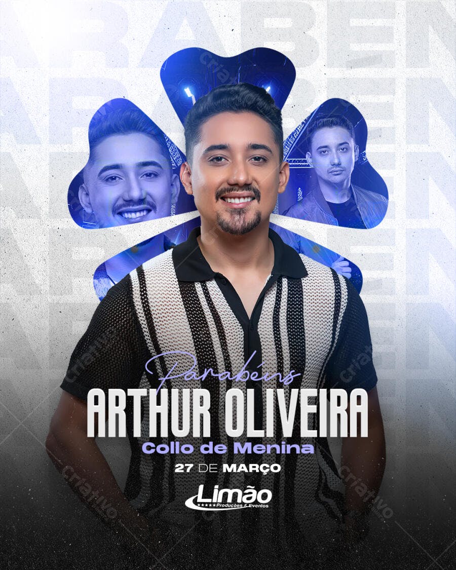 Flyer Show Arthur Oliveira 27 de Março PSD Editável