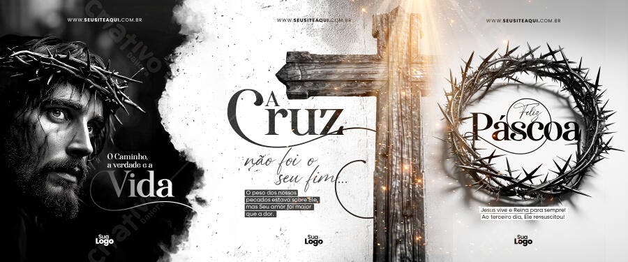 Flyer Páscoa Religioso PSD Editável