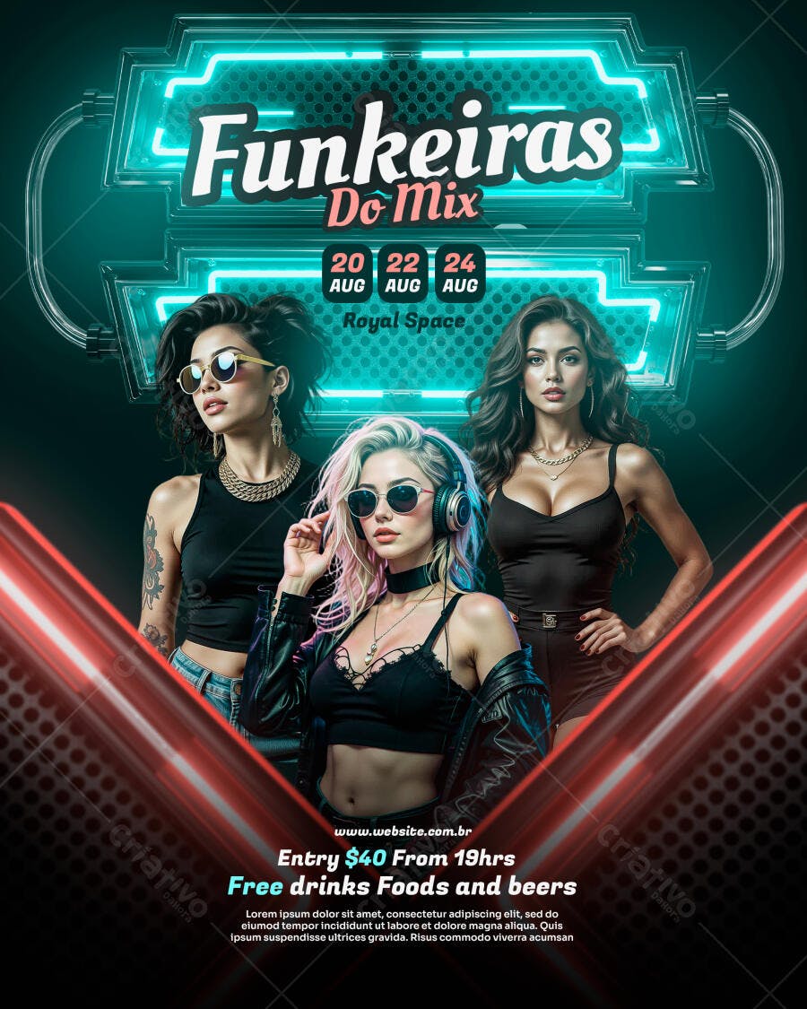 Flyer Festa Funk PSD Editável