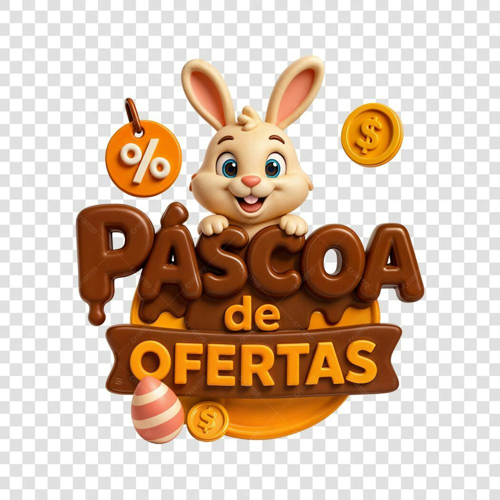 Selo 3d páscoa de ofertas PNG TRANSPARENTE (2)