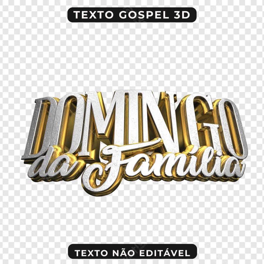 Selo 3D Família dourado e prata metalizado
