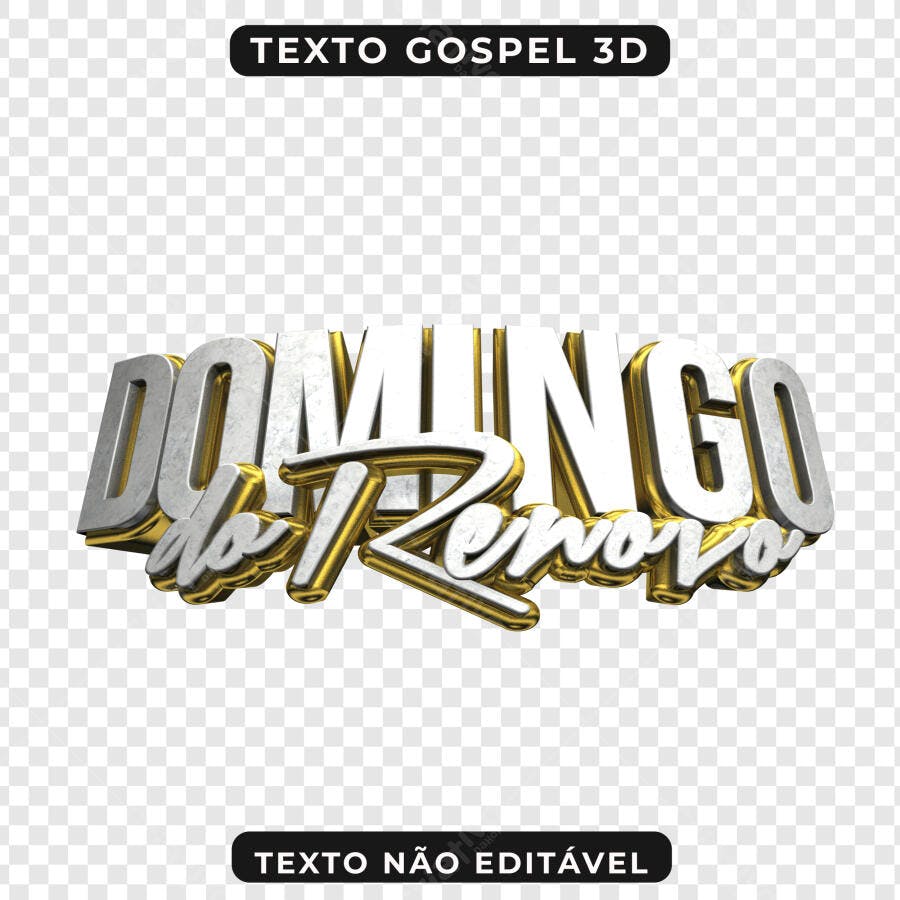 Selo 3D religioso dourado e prata