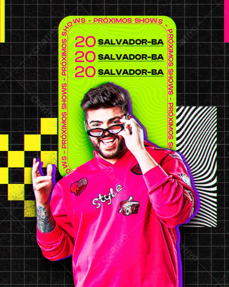 Flyer Show em Salvador PSD Editável