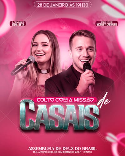 PSD CULTO COM A MISSÃO DE CASAIS