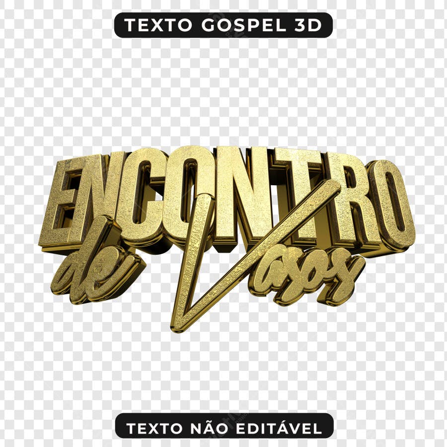 Selo 3D evento gospel dourado texturizado