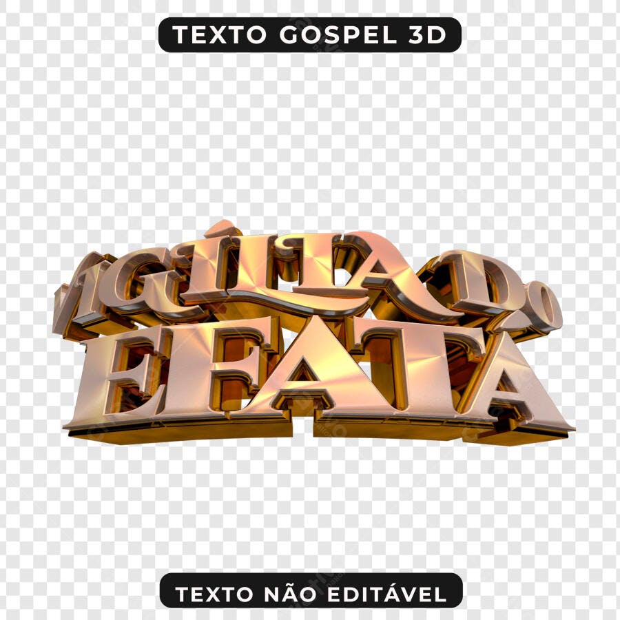 Selo 3D gospel dourado metalizado