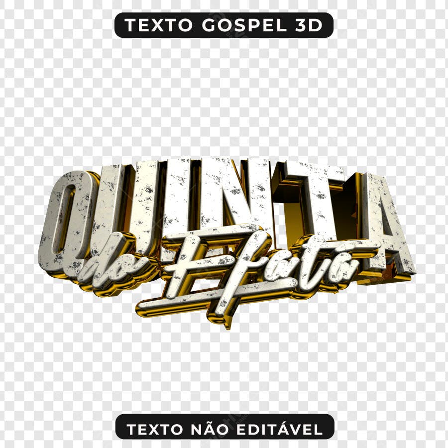 Selo 3D evento gospel dourado e branco