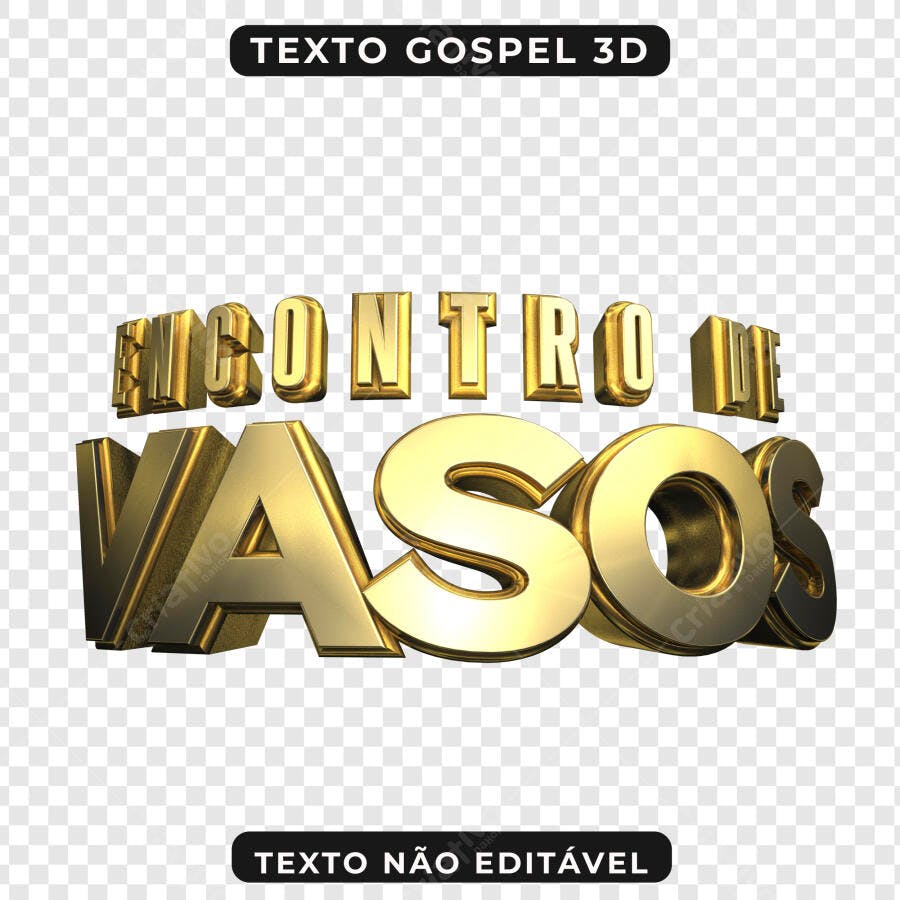 Selo 3D evento gospel dourado metalizado