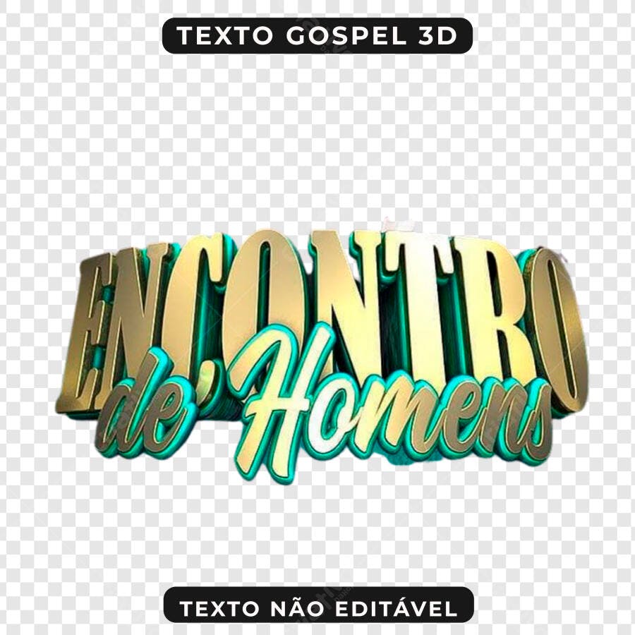 Selo 3D evento gospel dourado e turquesa