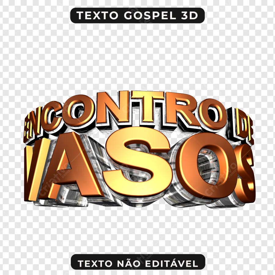 PNG Texto Gospel 3D Encontro de Vasos com fundo transparente