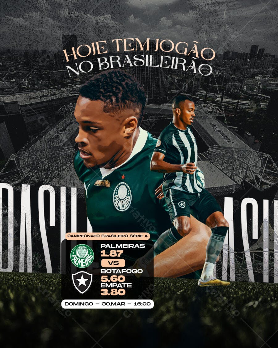 Poster Palmeiras x Botafogo PSD Editável