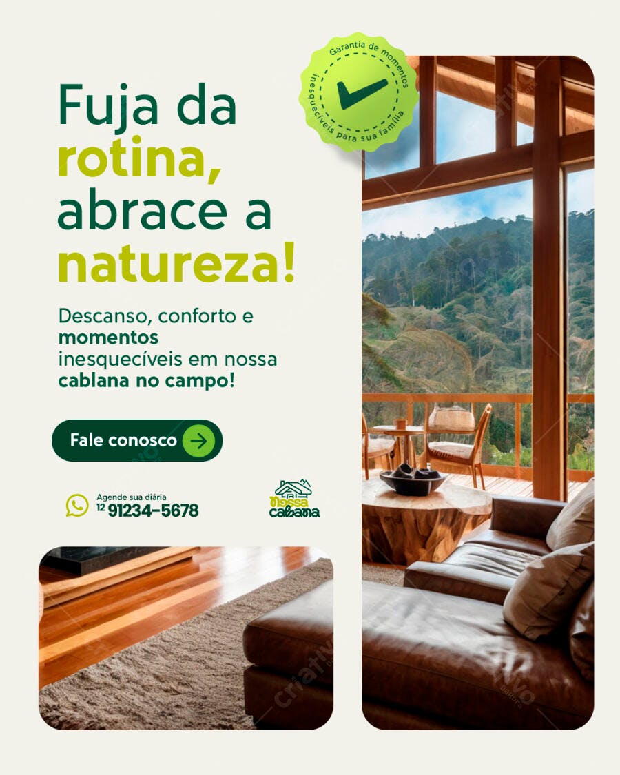 Flyer para Cabana de Campo PSD Editável