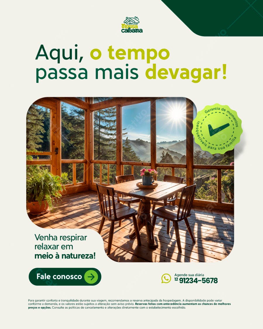 Flyer para Hospedagem em Meio à Natureza PSD Editável