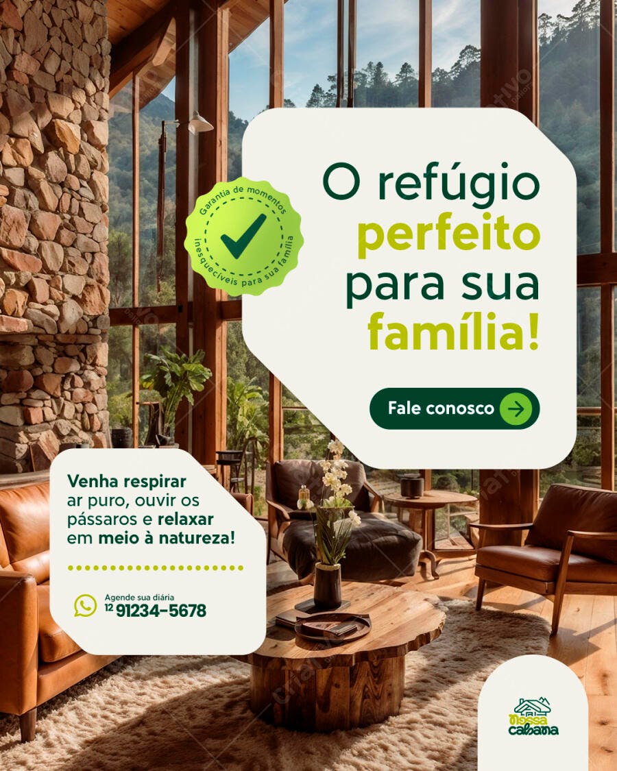 Publicidade Casa na Montanha PSD Editável