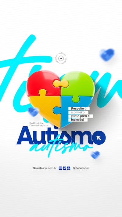 Dia Mundial de Conscientização do Autismo 2 de Abril Social Media PSD Editável (1)