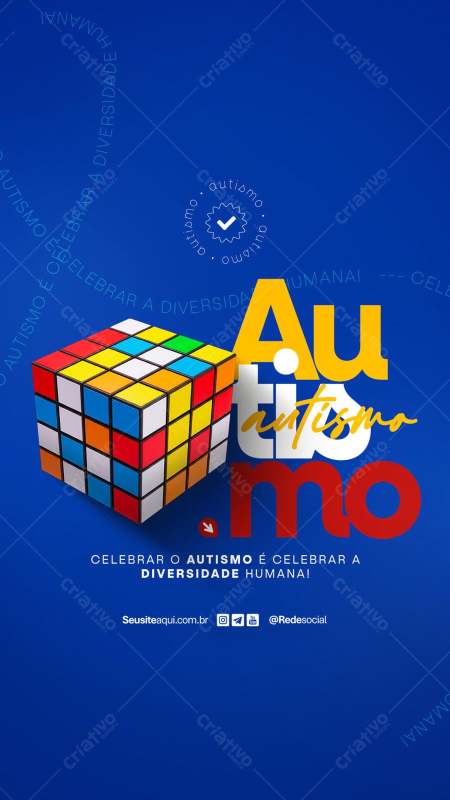 Flyer Dia Mundial da Conscientização do Autismo PSD Editável