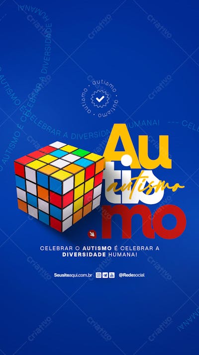 Dia Mundial de Conscientização do Autismo 2 de Abril Social Media PSD Editável (4)