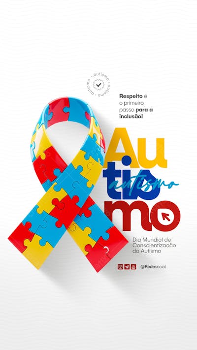 Dia Mundial de Conscientização do Autismo 2 de Abril Social Media PSD Editável (3)