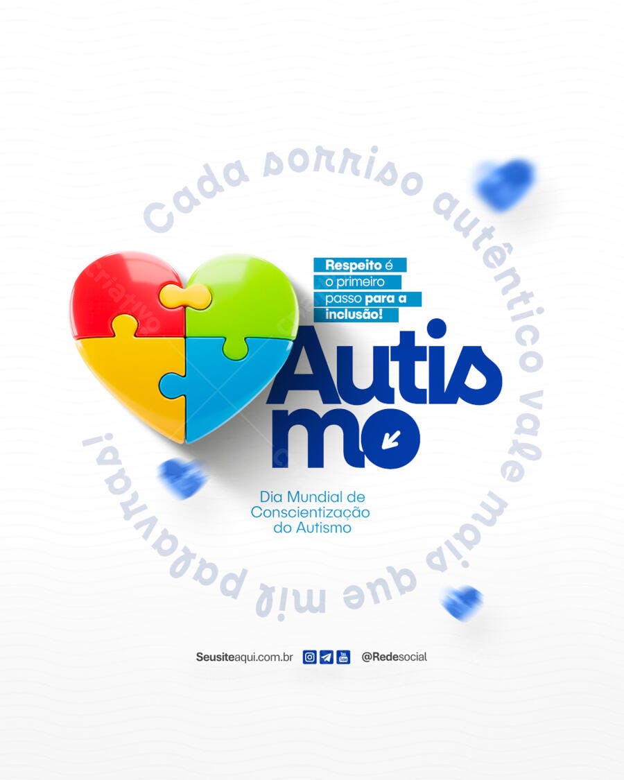 PSD para o Dia Mundial da Conscientização do Autismo Editável