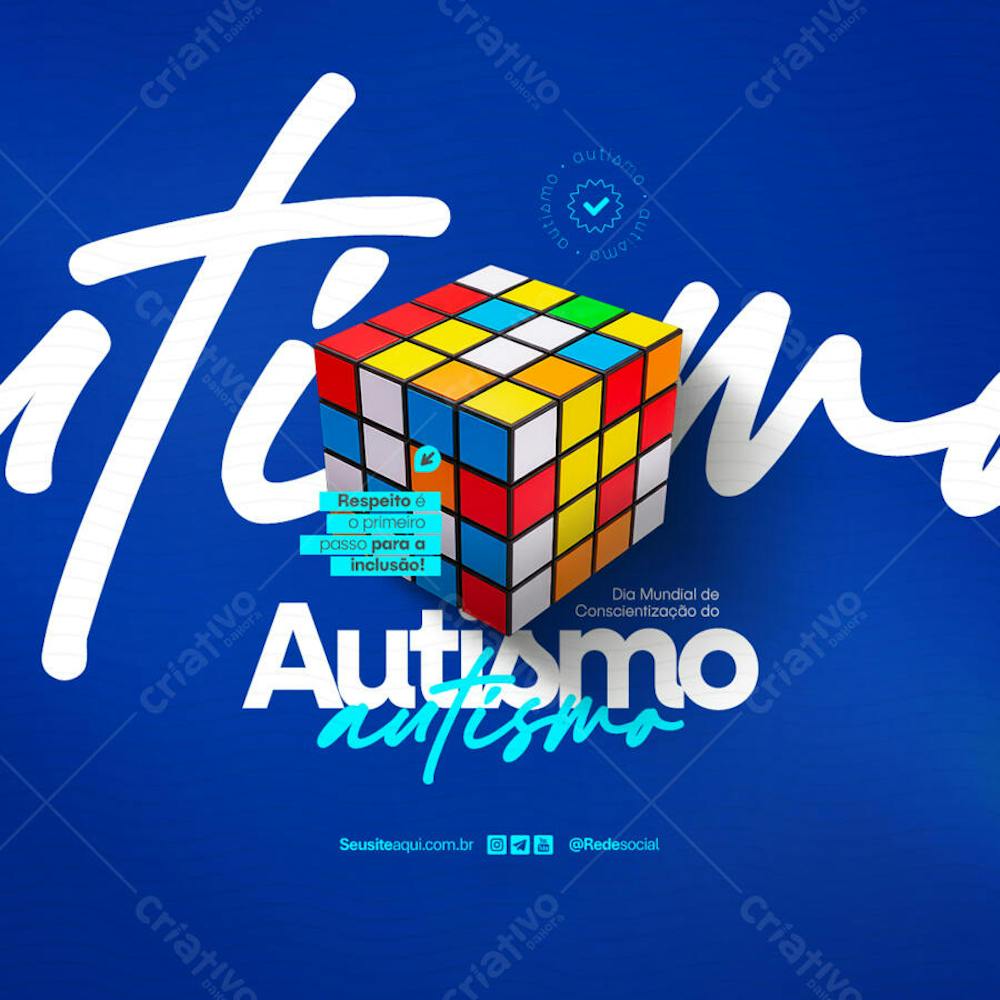 Dia Mundial de Conscientização do Autismo 2 de Abril Social Media PSD Editável (12)