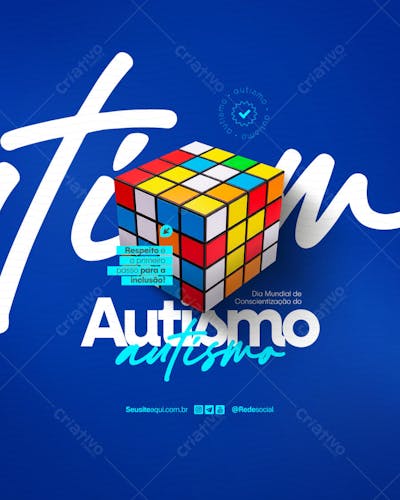 Dia Mundial de Conscientização do Autismo 2 de Abril Social Media PSD Editável (8)