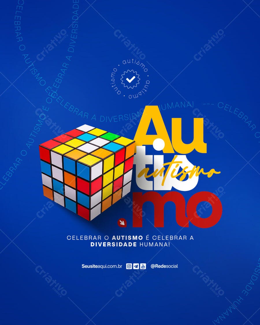 Flyer Dia Mundial do Autismo PSD Editável