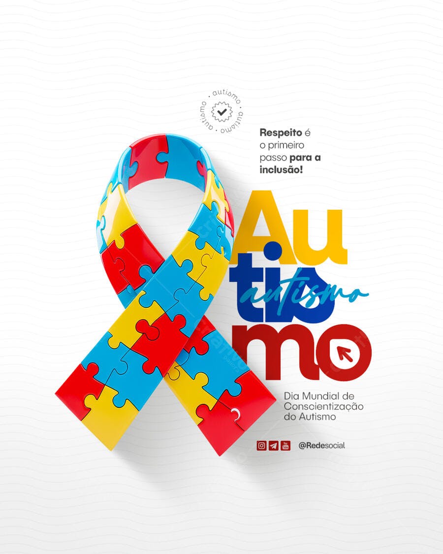 Flyer Dia Mundial do Autismo PSD Editável