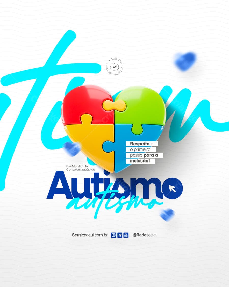 Flyer Dia Mundial do Autismo PSD Editável