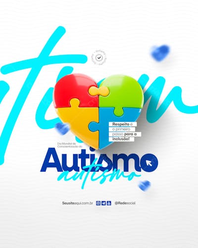 Dia Mundial de Conscientização do Autismo 2 de Abril Social Media PSD Editável (7)