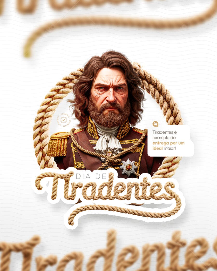 Arte para o Dia de Tiradentes PSD Editável