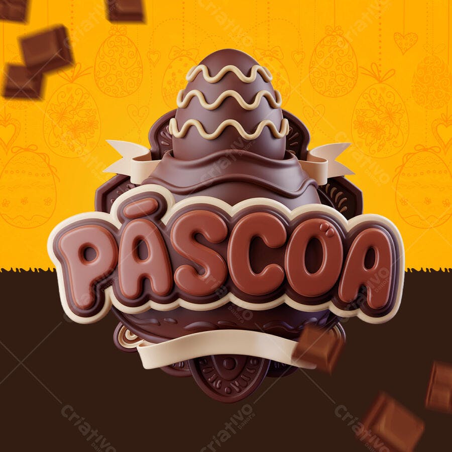 Flyer Páscoa Chocolate PSD Editável