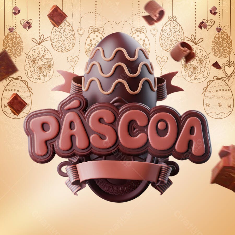Flyer Páscoa Chocolate PSD Editável