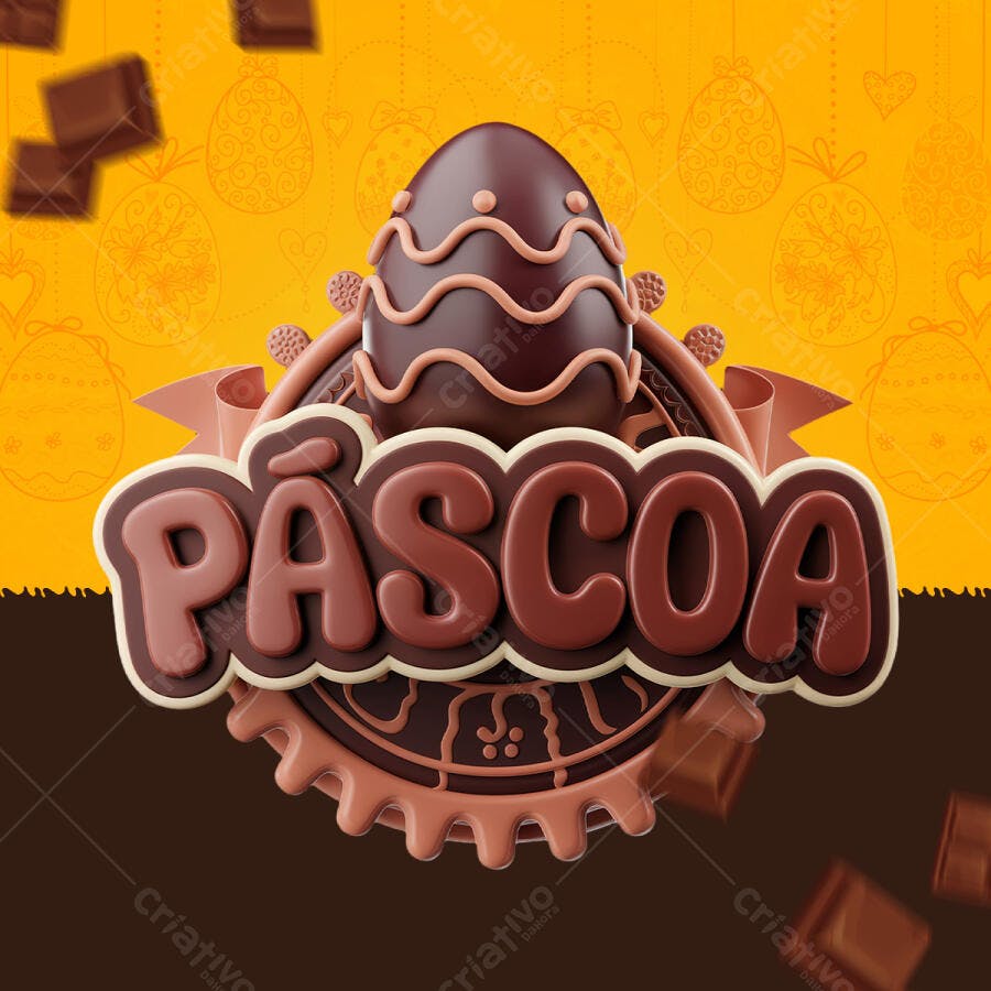 Flyer Páscoa Chocolate PSD Editável