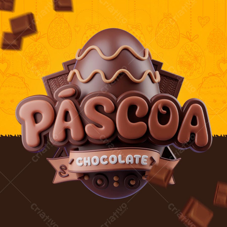 Flyer Páscoa Chocolate PSD Editável