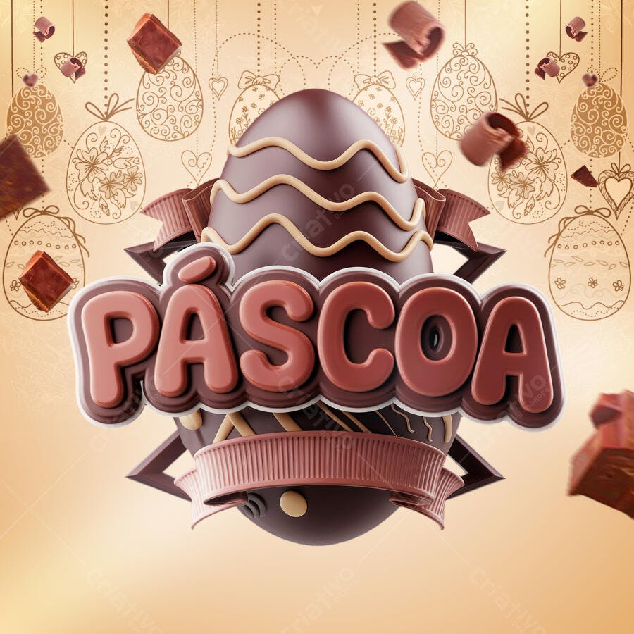 Flyer Páscoa Ovo de Chocolate PSD Editável